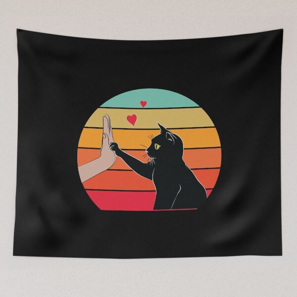 Item preview, Cat High Five - Life is Good a Cat Makes it Better - Cat Lover - Black Cat designed and sold by PolyPixel.