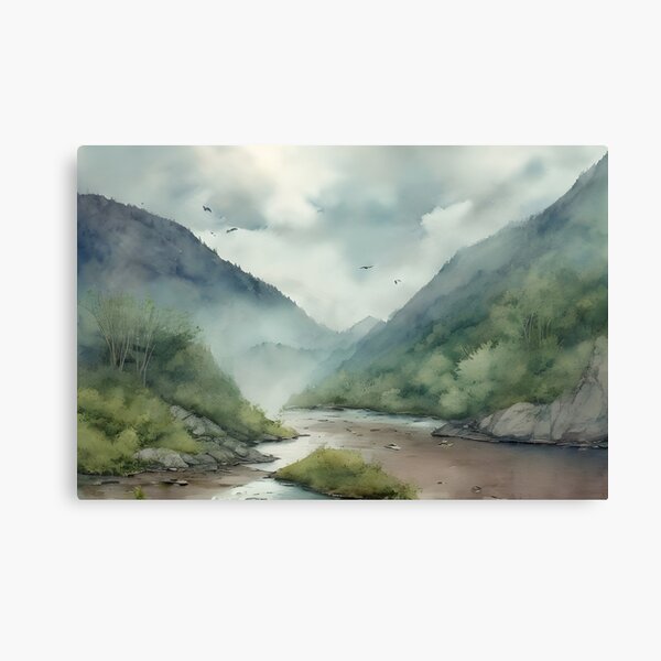 Item preview, Foggy Mountain Landscape 26 - Chinese painting designed and sold by joejiing.