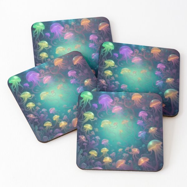 Item preview, Intricate Underwater Delight: A Stunning Display of Rainbow Jellyfishes designed and sold by RedArtG09.