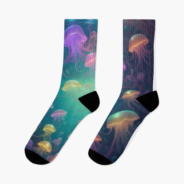 Item preview, Intricate Underwater Delight: A Stunning Display of Rainbow Jellyfishes designed and sold by RedArtG09.