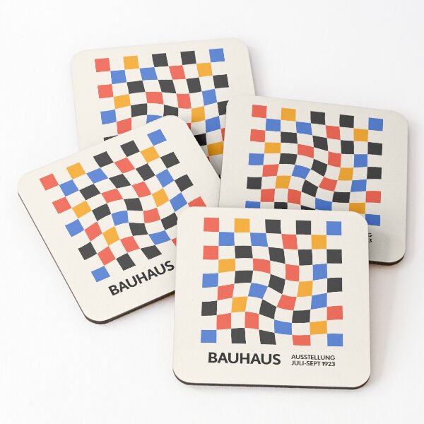 Item preview, Bauhaus Warped Checkerboard Red Orange Blue Black designed and sold by ahumbleconcept.
