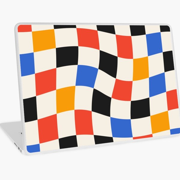 Item preview, Bauhaus Warped Checkerboard Red Orange Blue Black designed and sold by ahumbleconcept.
