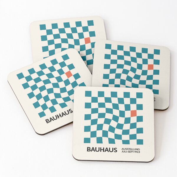 Item preview, Bauhaus Warped Checkerboard Turquoise Orange designed and sold by ahumbleconcept.