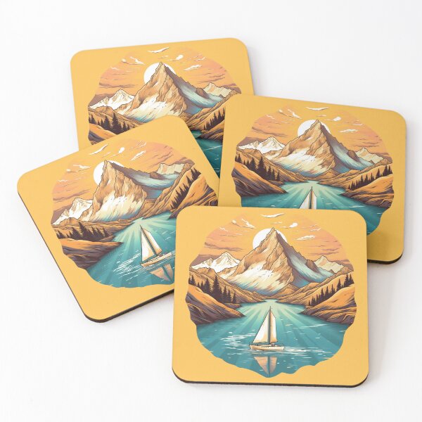 Item preview, Sailboat Odyssey: Forest Mountain Illustration designed and sold by SynthPrint.