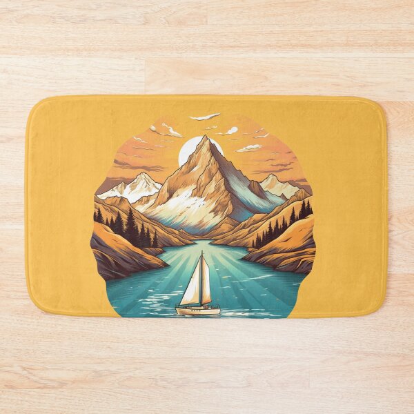 Item preview, Sailboat Odyssey: Forest Mountain Illustration designed and sold by SynthPrint.