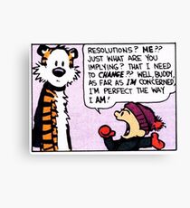 Calvin and Hobbes Comic Strip Canvas Print