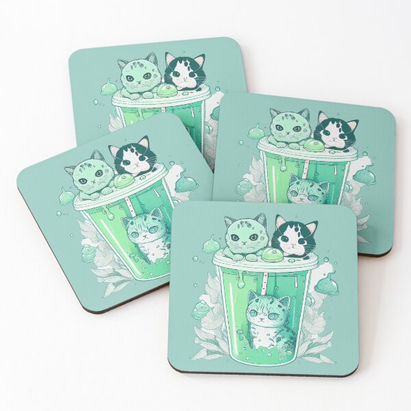 Item preview, Frappuccino Neko - Mint Cool Whip designed and sold by SnarkyDoodles.