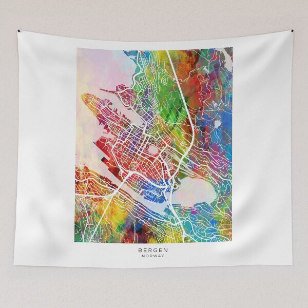 Item preview, Bergen Norway City Map designed and sold by ArtPrints.