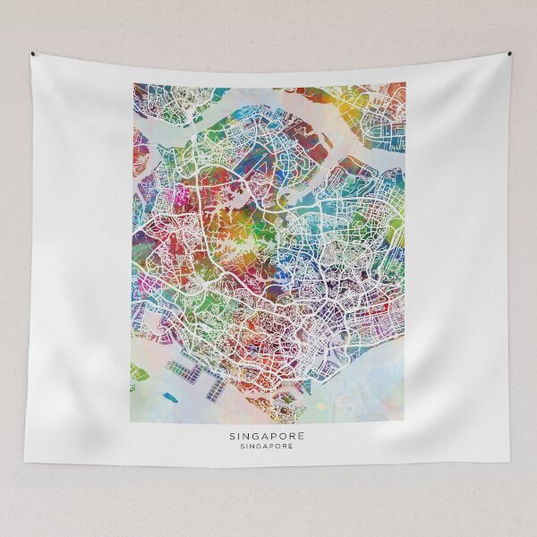 Item preview, Singapore City Map designed and sold by ArtPrints.