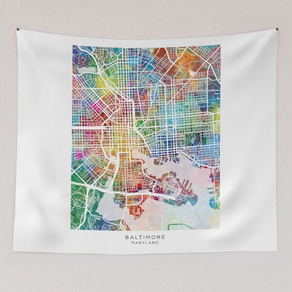 Item preview, Baltimore Maryland City Street Map designed and sold by ArtPrints.