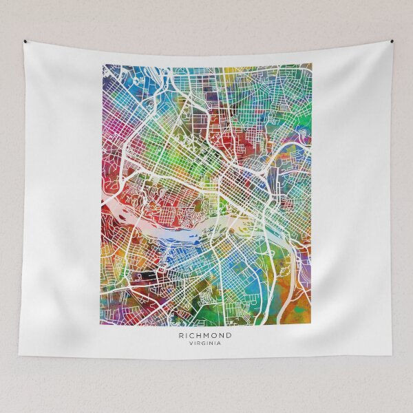 Item preview, Richmond Virginia City Street Map designed and sold by ArtPrints.