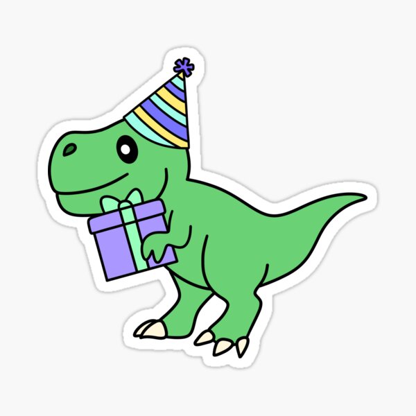 Chrome Dino Party Time Sticker