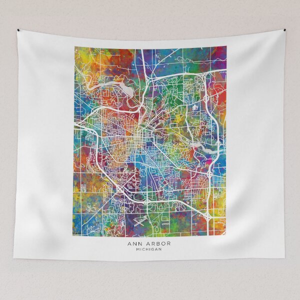 Item preview, Ann Arbor Michigan City Street Map designed and sold by ArtPrints.