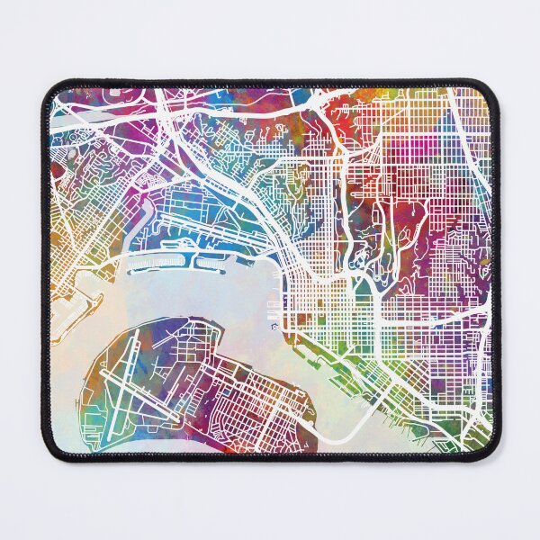 Item preview, San Diego California City Street Map designed and sold by ArtPrints.