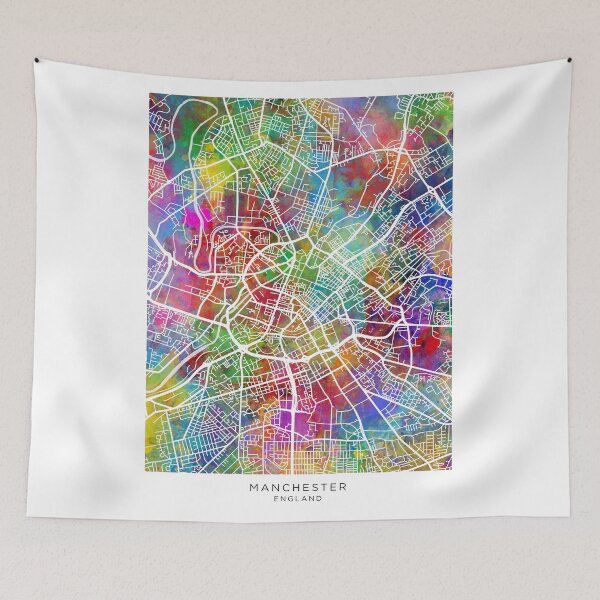 Item preview, Manchester England City Map designed and sold by ArtPrints.