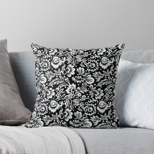 Item preview, Black and White Mexican Floral Pattern designed and sold by AETHERART.