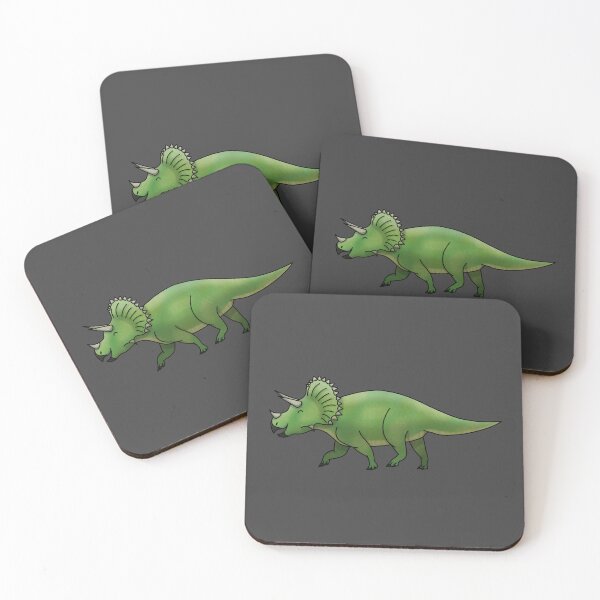 Item preview, green triceratops, dinosaur, dino art designed and sold by LilDinoBoy.