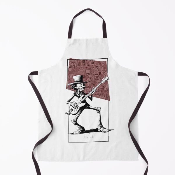 Item preview, Rock'n'Roll Sketch: Cool guitarist with top hat in black and white cartoon design designed and sold by utopio-art.