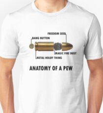 Anatomy of a Pew FPS Bullet Deconstruction For Gamers Geeks and Nerds Slim Fit T-Shirt