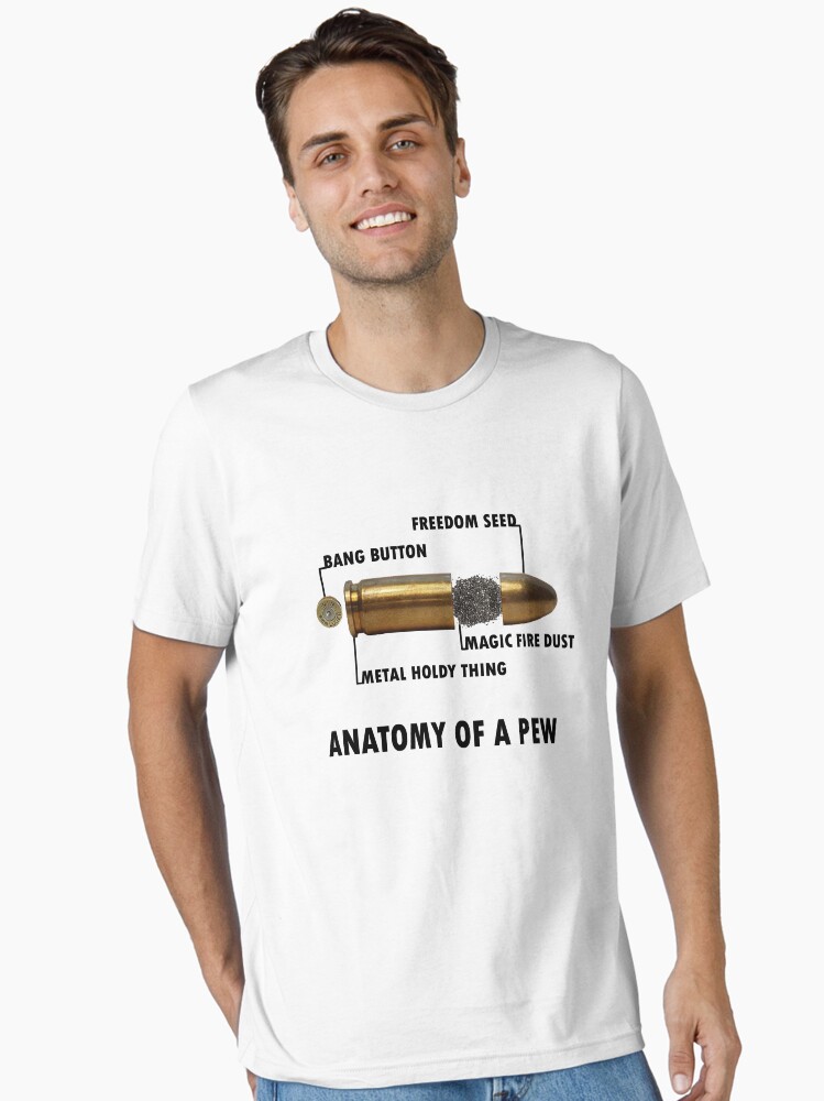 Thumbnail 1 of 7, Essential T-Shirt, Anatomy of a Pew FPS Bullet Deconstruction For Gamers Geeks and Nerds designed and sold by MilesBetterProd.
