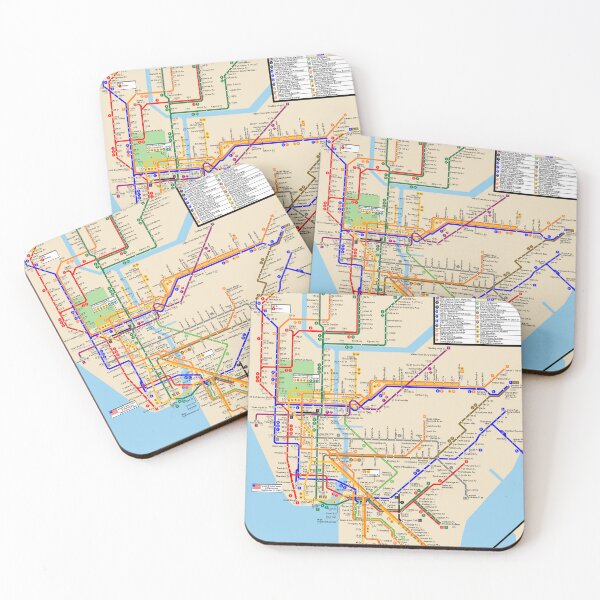 Item preview, New York City Transport Bus Train Subway Map designed and sold by KALEIDOSCOPE UK.