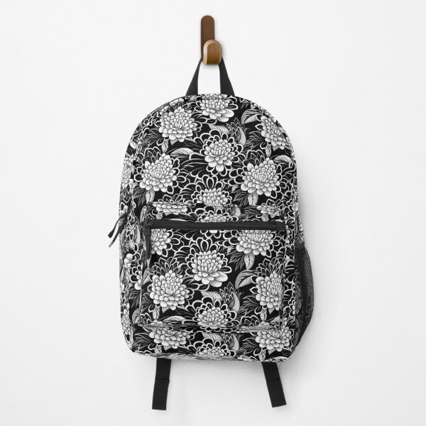 Item preview, Black and White Asian Floral Pattern designed and sold by AETHERART.