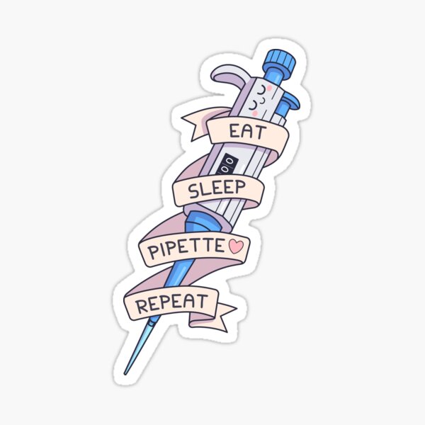 Pipette Sleep Eat Repeat Sticker