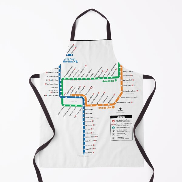 Item preview, San Diego Train Bus Metro Transport Map designed and sold by KALEIDOSCOPE UK.