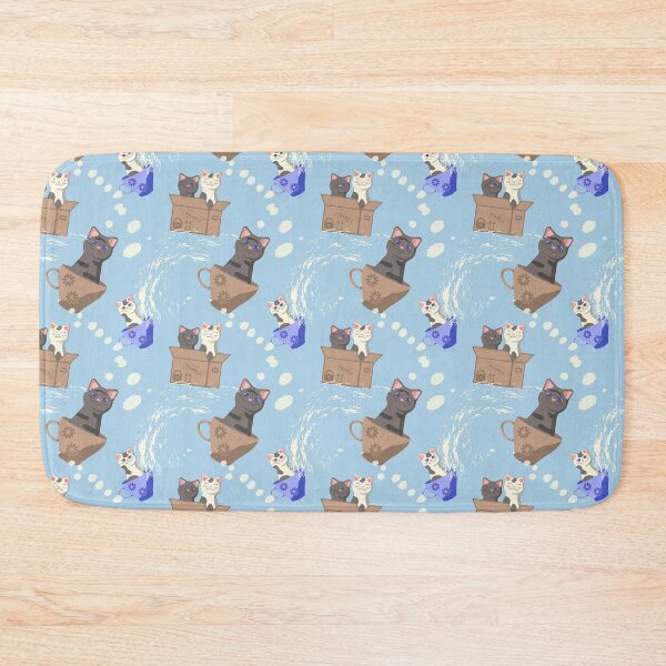 Item preview, Cats and milk drops on blue designed and sold by CutieBlue.