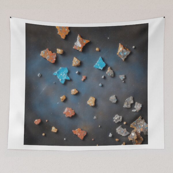 Aperçu de l'œuvre Shimmering Meteorites: Vibrant Abstract Design with Oil Paint and Stars créée et vendue par RedArtG09.