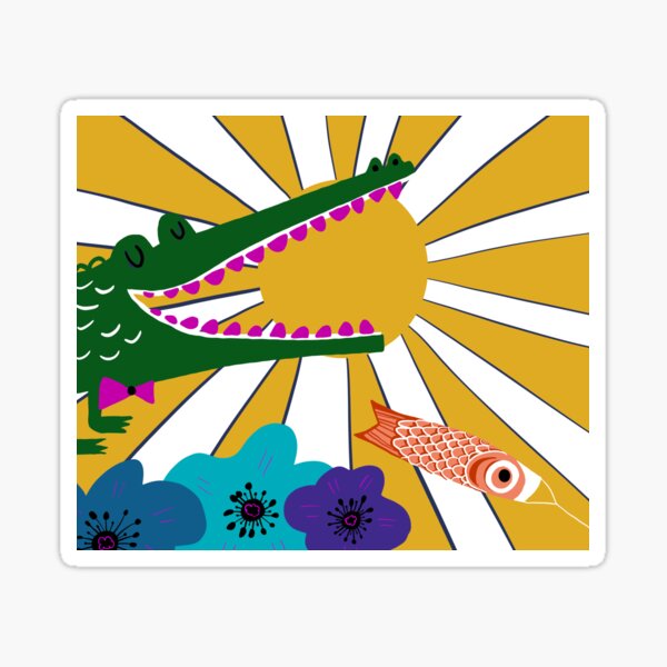 Artikel-Vorschau von Fröhliches Krokodil, das die Sonne frisst, designt und verkauft von Aalys.