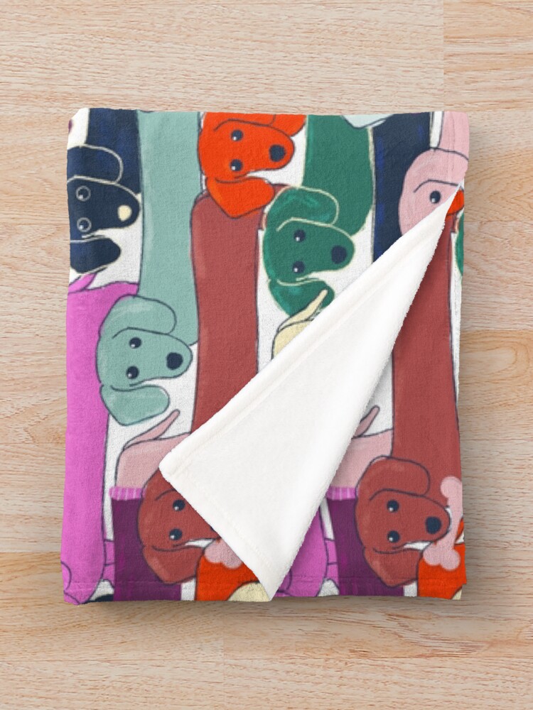 Thumbnail 3 of 6, Throw Blanket, colored dogs pattern designed and sold by ShowMeMars.