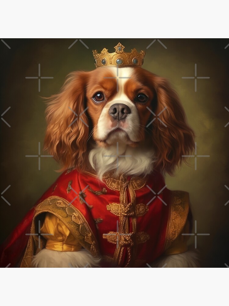 Coussin for Sale avec l'œuvre « Cavalier King Charles Spaniel Roi ..., image size:750x1000