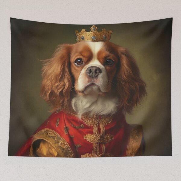 Item preview, Cavalier King Charles Spaniel King or Queen. Dog Wears Royal Crown. designed and sold by salarkoshop.