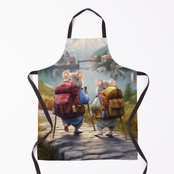 Item preview, Two rats on a walk in the mountains against the background of the village designed and sold by aiphotosart.