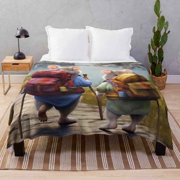Item preview, Two rats on a walk in the mountains against the background of the village designed and sold by aiphotosart.