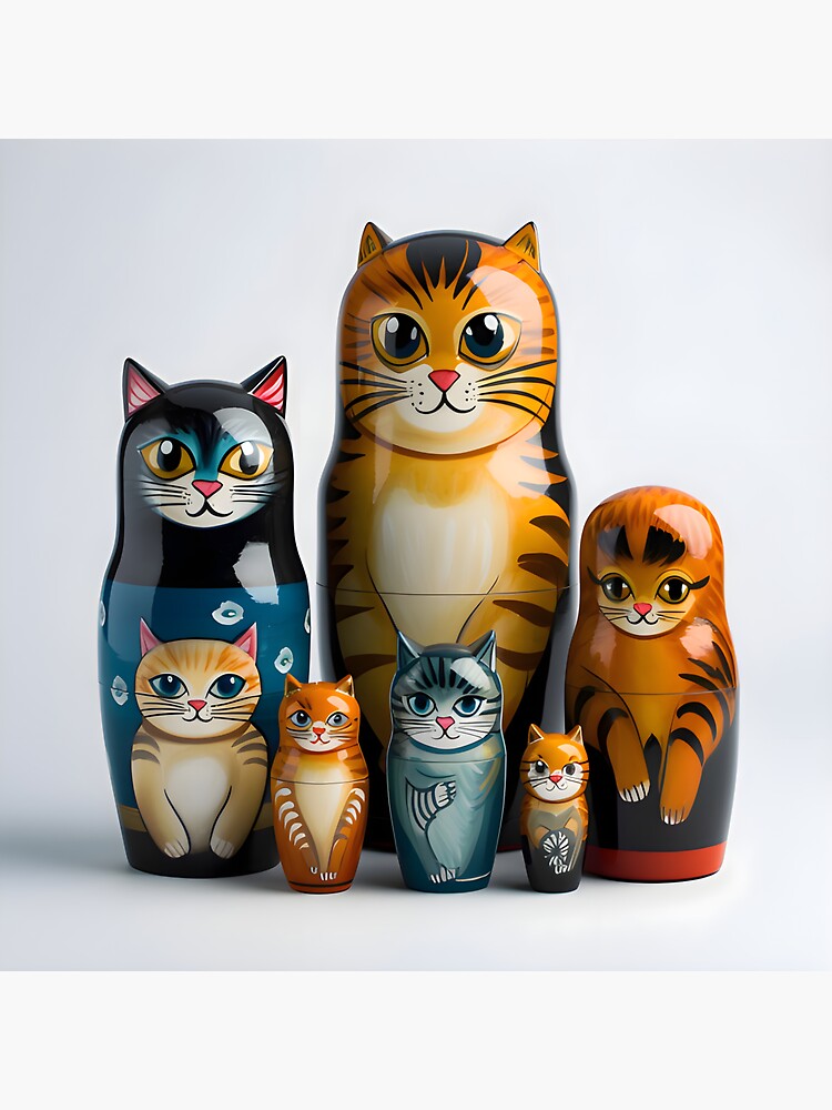 Cat russian nesting dolls hotsell