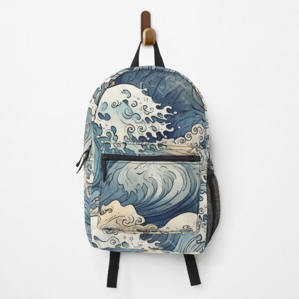 Item preview, Seamless Japanese Wave Pattern - Highly Detailed Aquamarine Illustration designed and sold by stateofhuman.