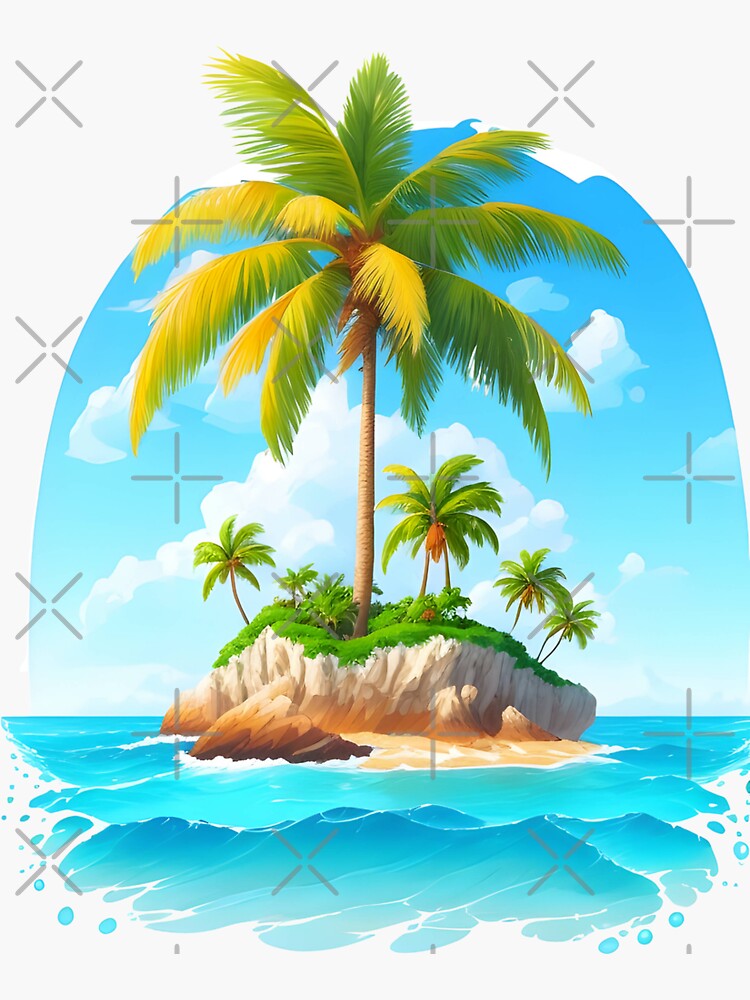 Island - Palm trees' Sticker