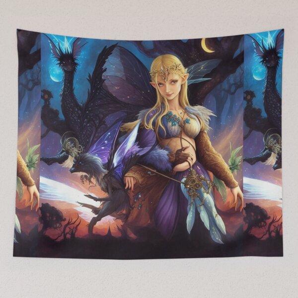 Item preview, Fantasy Pixies and Fey Folk Fairies beautiful poster artwork designed and sold by Vintage Designs +.