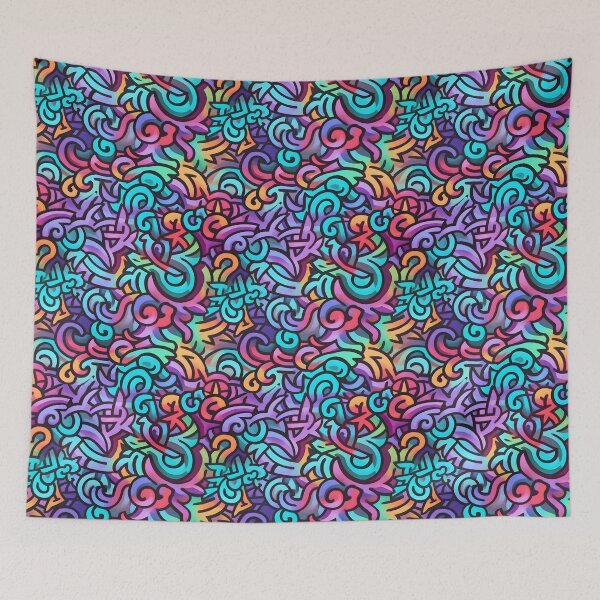 Item preview, Psychedelic style with vibrant colour designed and sold by AestheticsArt81.