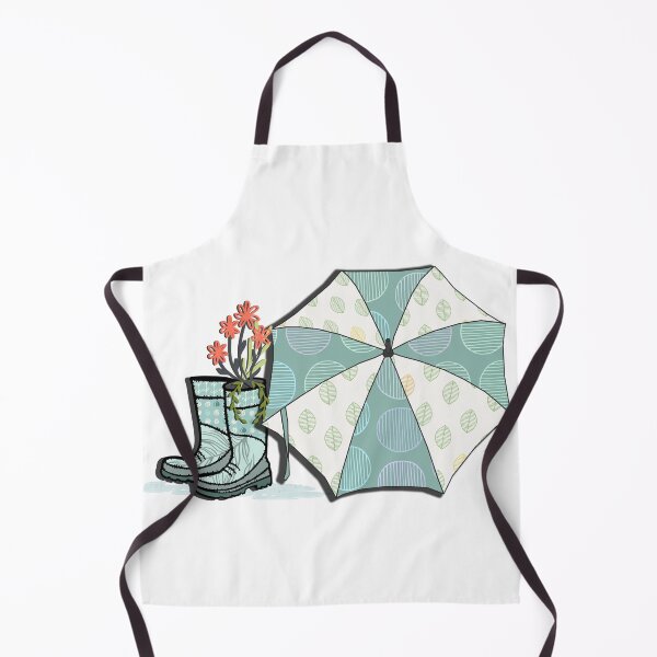 Item preview, cute wild flowers in rain boots and umbrella designed and sold by shirayu.