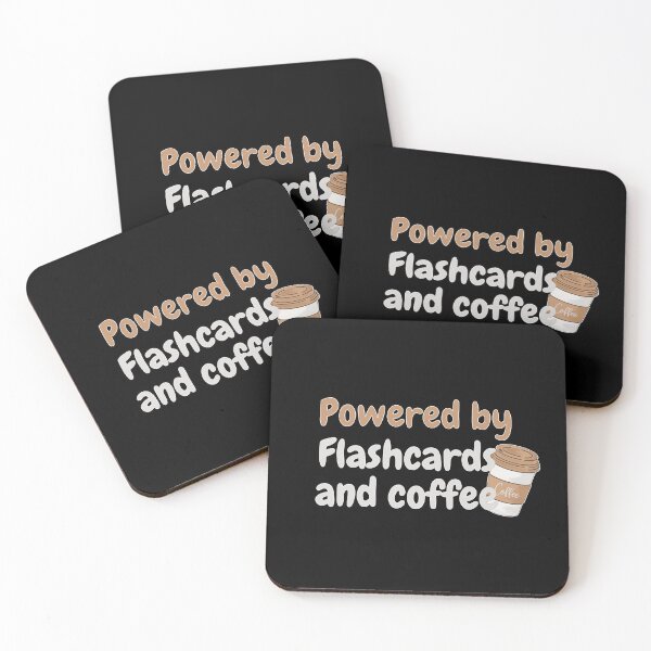 Item preview, Powered by flashcards and coffee, med student designed and sold by NoetherSym.