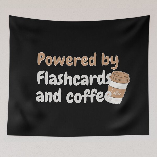 Item preview, Powered by flashcards and coffee, med student designed and sold by NoetherSym.
