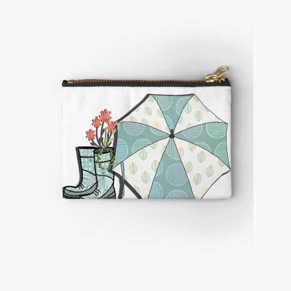 Item preview, cute wild flowers in rain boots and umbrella designed and sold by shirayu.