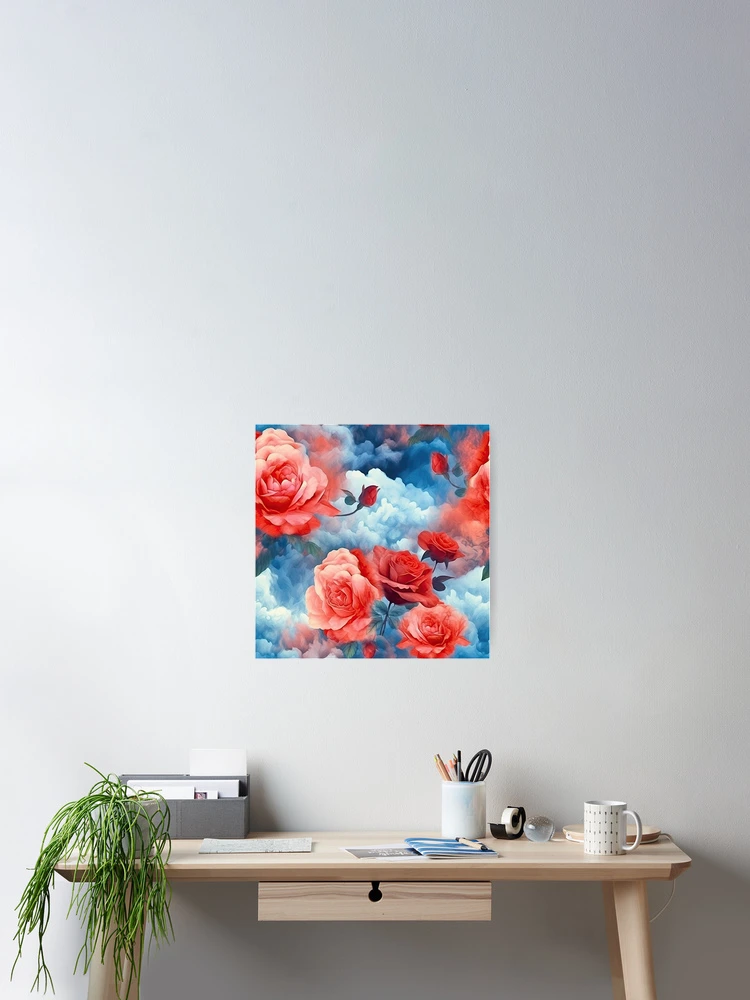 Aperçu 2 sur 3. Poster avec l'œuvre Classiques - Roses Minuit Roses et Rouges créée et vendue par FutureImaging.