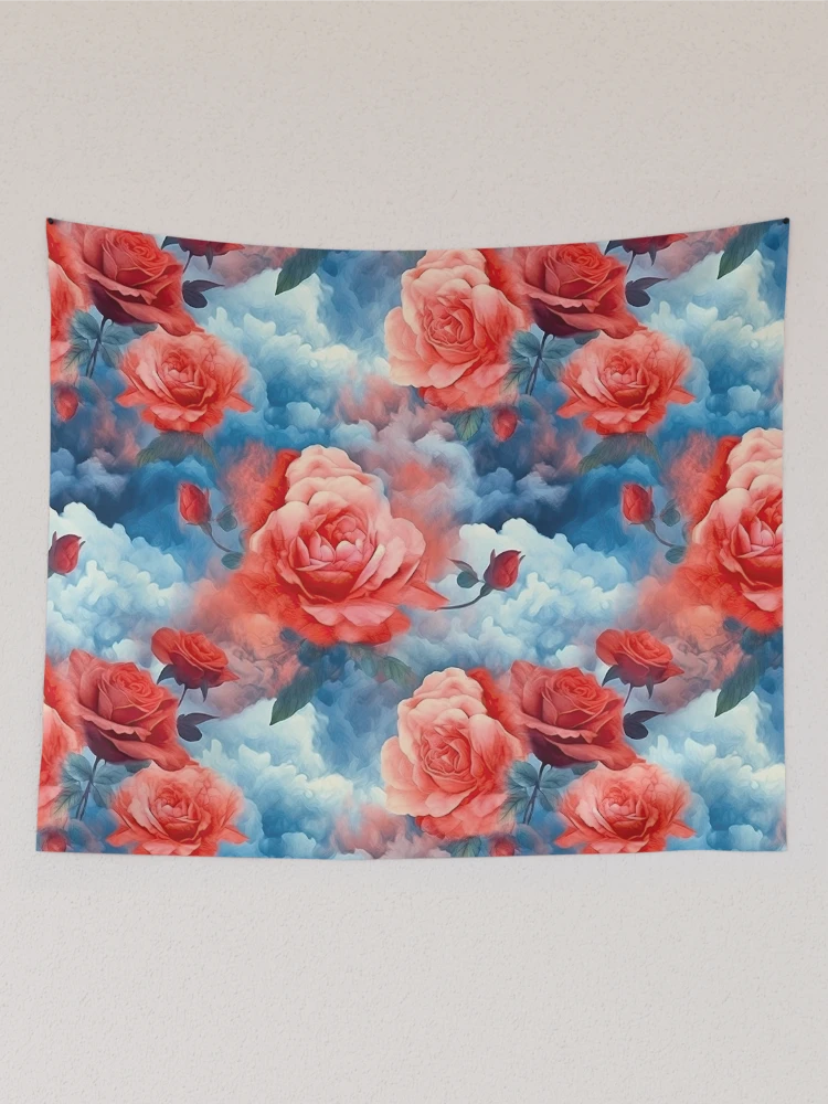 Aperçu 2 sur 3. Tentures avec l'œuvre Classiques - Roses Minuit Roses et Rouges créée et vendue par FutureImaging.