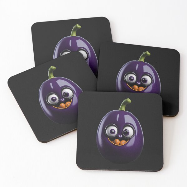 Item preview, Cute and Adorable Charming Smiling Eggplant Character designed and sold by PC-artist.