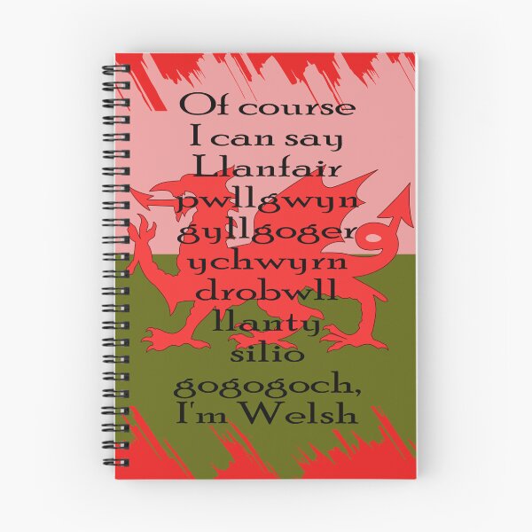 Item preview, "Of course I can say Llanfair­pwllgwyngyll­gogery­chwyrn­drobwll­llan­tysilio­gogo­goch, I'm Welsh." Fun welsh longest town name portrait design with Wales flag. designed and sold by Gormont.
