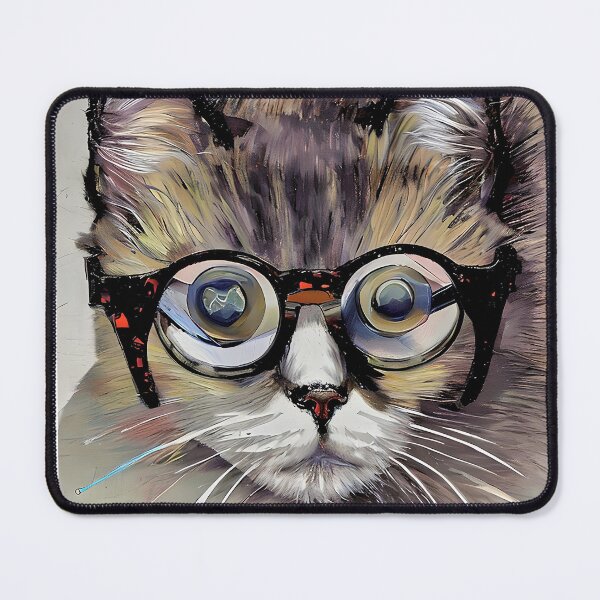 Item preview, cat with glasses designed and sold by bogfl.